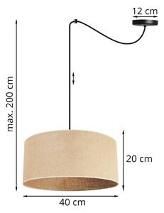 Závěsné svítidlo JUTA SPIDER, 1x jutové stínítko, (výběr ze 2 barev konstrukce), (fi 40cm)