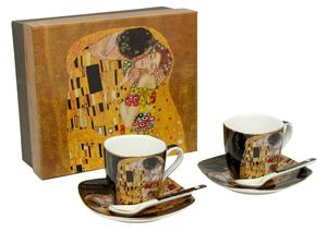 HOME ELEMENTS Espresso šapo sada 2 x 90 ml, Klimt Polibek černý