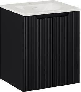 Sada skříňka Comad Nova Black NOVA BLACK D2 82-50-2D, umyvadlo Comad Sky 3 SKY 3 50CM DP (E-8099-3-50)