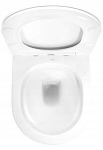 Závěsné WC Rea CARLO mini RIMLESS + Duroplast sedátko flat - bílé se zlatým okrajem