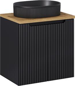 Sada skříňka Comad Nova Black NOVA BLACK D2 82-60-2D, umyvadlo Comad Beyond BEYOND 5 BLACK ( E-6564 ), NOVA OAK A 89-60