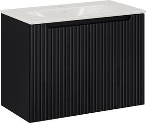 Sada skříňka Comad Nova Black NOVA BLACK D2 82-80-2D, umyvadlo Comad Sky 3 SKY 3 80CM DP (E-8099-3-80)