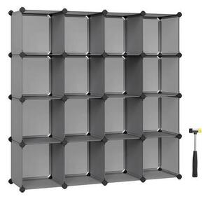 KOMBINACE REGÁLŮ, šedá, železo, 153/153/31 cm Boxxx - Knihovny, Online Only