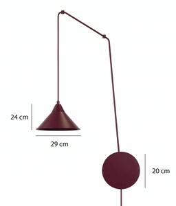 Lustr na lanku ABRAMO 1xE27/15W/230V červená