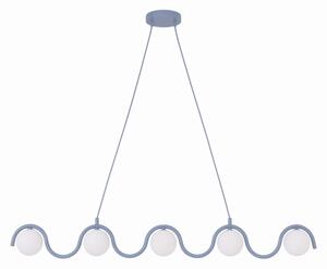Lustr na lanku SINUS 5xG9/8W/230V modrá