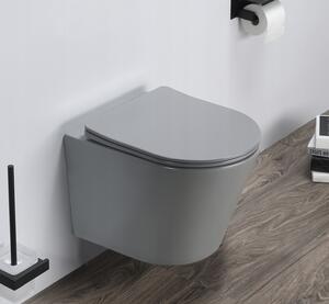 Závěsné WC MEXEN RICO RIMLESS + Duroplast sedátko slim - světle šedé matné