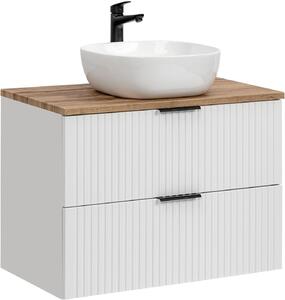 Sada skříňka Comad Adel White ADEL WHITE 82-80-B-2S, umyvadlo Comad Smile UM-6252SMILE40DP, ADEL OAK 89-80-B