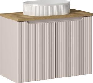 Sada skříňka Comad Nova Cashmere NOVA CASHMERE 82-80-2D, umyvadlo Comad Beyond BEYOND 5 WHITE ( E-6564 ), NOVA OAK A 89-80
