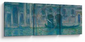 Obraz - Claude Monet, Palazzo da Mula, Venice, reprodukce (s hodinami) (90x30 cm)