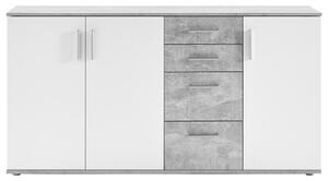 KOMODA, bílá, šedá, 160/82/35 cm Carryhome - Šuplíkové komody, Online Only
