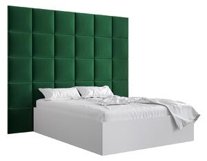 Manželská postel s čalouněným čelem 160 cm Brittany 3 (bílá matná + zelená) (s roštem). 1045999