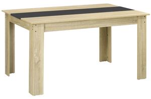 Jídelní stůl HOMCOM pro 6 osob, severský styl v přírodním dřevě a černé barvě, 140D x 90Š x 75V cm | Aosom
