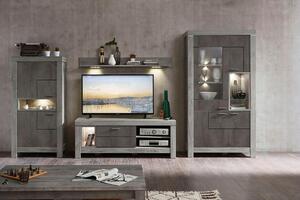 NÍZKÁ KOMODA, barvy dubu, tmavě šedá, 150/59/47 cm Landscape - TV stolky & komody pod TV