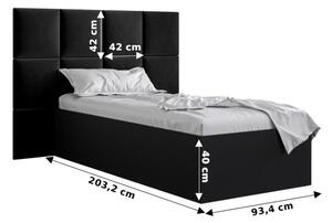 Jednolůžková postel s čalouněným čelem 90 cm Brittany 4 (bílá matná + krémová) (s roštem). 1046008