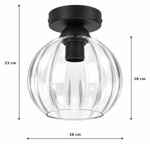 BRILAGI - LED Stropní svítidlo RETRO GLASS 1xE27/60W/230V pr. 18 cm černá/čirá