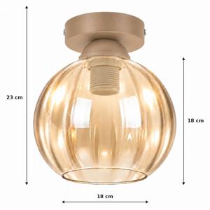BRILAGI -LED Stropní svítidlo R GLASS 1xE27/60W/230V pr. 18cm béžová/kouř béžová
