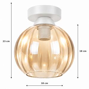 BRILAGI - LED Stropní svítidlo R GLASS 1xE27/60W/230V pr. 18cm bílá/kouř béžová