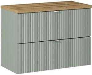 Sada skříňka Comad Line Reed Green LINE REED GREEN D 82-80-2S, deska Comad Nova Oak NOVA OAK A 89-80
