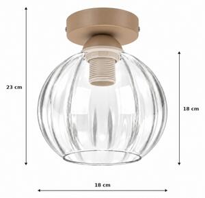 BRILAGI - LED Stropní svítidlo RETRO GLASS 1xE27/60W/230V pr. 18 cm béžová/čirá