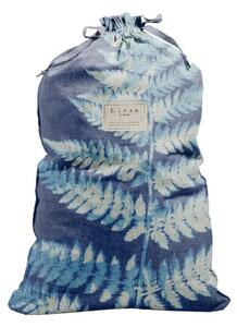 Látkový vak na prádlo s příměsí lnu Really Nice Things Bag Blue Leaf, výška 75 cm