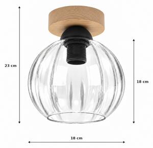 BRILAGI - LED Stropní svítidlo RETRO GLASS 1xE27/60W/230V pr. 18 cm dub/čirá
