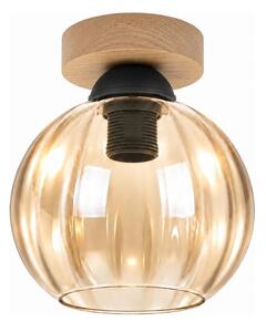 BRILAGI - LED Stropní svítidlo R GLASS 1xE27/60W/230V pr. 18cm dub/kouř béžová