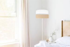 Podlahová lampa JUTA, 1x jutové/bílé textilní stínítko, O, W