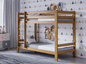 Dřevěná patrová postel 90x200 dub