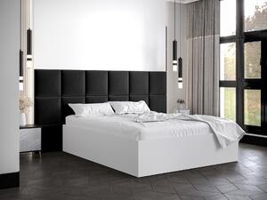 Manželská postel s čalouněným čelem 160 cm Brittany 4 (bílá matná + černá) (s roštem). 1046047
