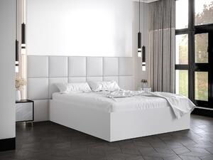 Manželská postel s čalouněným čelem 160 cm Brittany 4 (bílá matná + bílá) (s roštem). 1046056