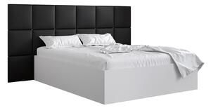Manželská postel s čalouněným čelem 160 cm Brittany 4 (bílá matná + černá) (s roštem). 1046059
