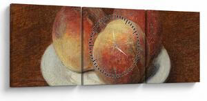 Obraz - Henri Fantin-Latour, Three Peaches on a Plate, reprodukce (s hodinami) (90x30 cm)