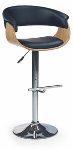 Halmar Barová židle H-45, chrom / překližka / ekokůže černá