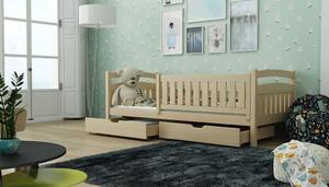 Dětská postel z masivu borovice TARY se šuplíky - 200x90 cm - přírodní