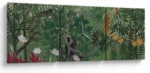 Obraz - Henri Rousseau, Tropical Forest with Monkeys, reprodukce (s hodinami) (90x30 cm)