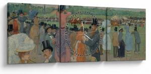 Obraz - Jean-Louis Forain, The Races at Longchamp, reprodukce (s hodinami) (90x30 cm)