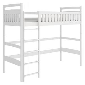 Dětská vyvýšená postel z masivu borovice MARIANA - 200x90 cm - bílá