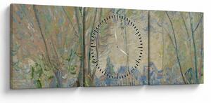 Obraz - Claude Monet, Woman Seated under the Willows, reprodukce (s hodinami) (90x30 cm)