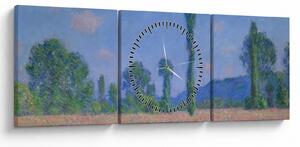 Obraz - Claude Monet, Poppy Field (Giverny), reprodukce (s hodinami) (90x30 cm)