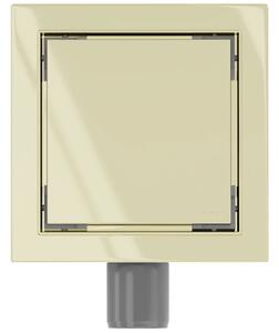 Odtokový sprchový žlab MEXEN FLAT 2v1 - hranatý - 15x15 cm - zlatý