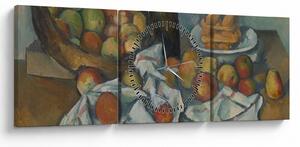 Obraz - Paul Cezanne, The Basket of Apples, reprodukce (s hodinami) (90x30 cm)