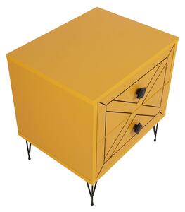 ASIR Noční stolek LUNA – PINE žlutá