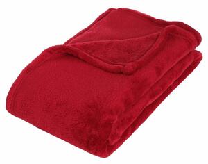 Červená deka z mikrovlákna, 150 x 125 cm