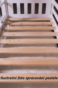 Dětská domečková postel s přistýlkou a šuplíky PIPER - 200x90 cm - přírodní borovice