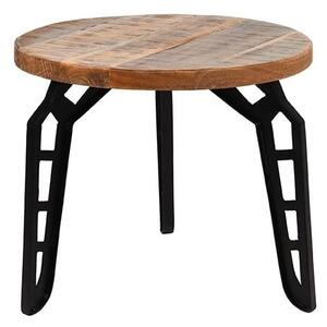 Odkládací stolek s deskou z mangového dřeva LABEL51 Flintstone, ⌀ 45 cm