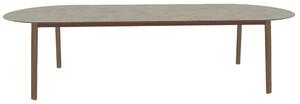 Varaschin Jídelní stůl snížený Emma, Varaschin, oválný 220x100x66 cm, rám hliník, nohy iroko, deska HPL kat. A, barvy dle vzorníku