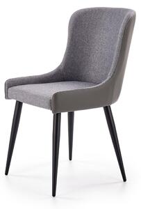 Židle K333 černý kov / světlý popelová látka, tmavý popelová ekokůže Halmar
