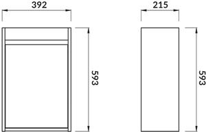 Cersanit Crea skříňka 39x21.5x59 cm závěsná pod umyvadlo šedá S924-014