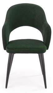 Židle K364 černý kov / tmavě zelený
