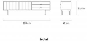 TEULAT SIERRA 2D TV stolek bílá